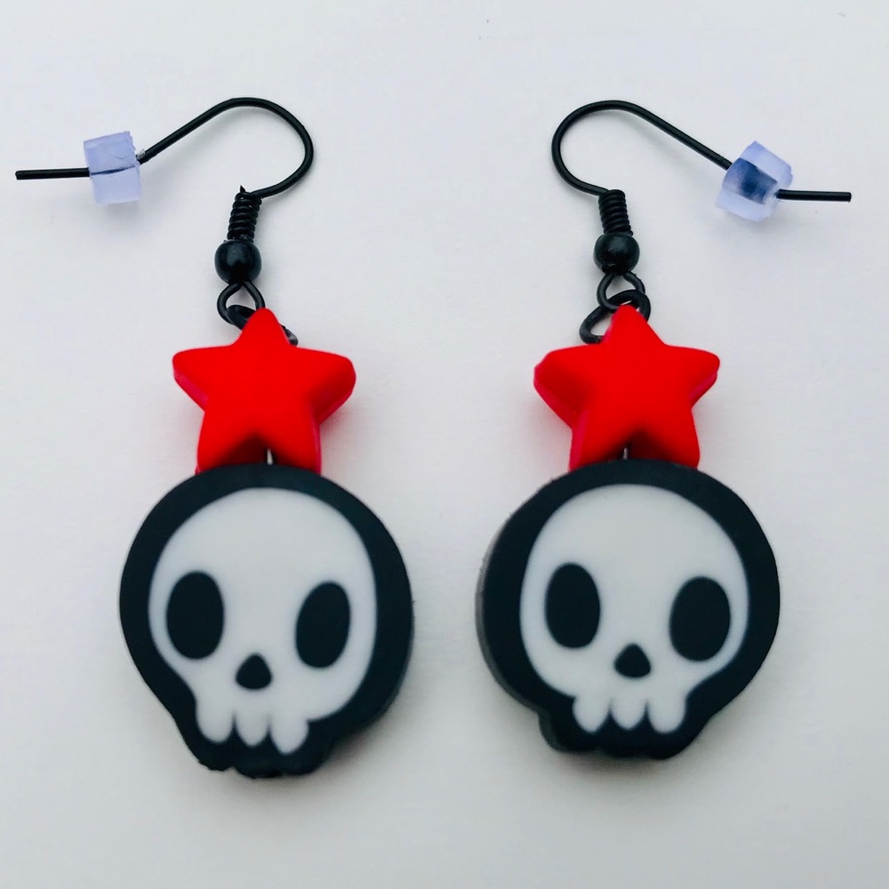 Skull Star Eraser Earrings